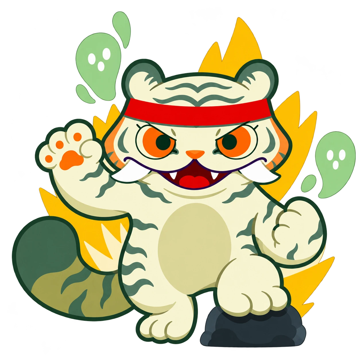 Hǔhǔ, chú hổ đồng hành cùng bé.